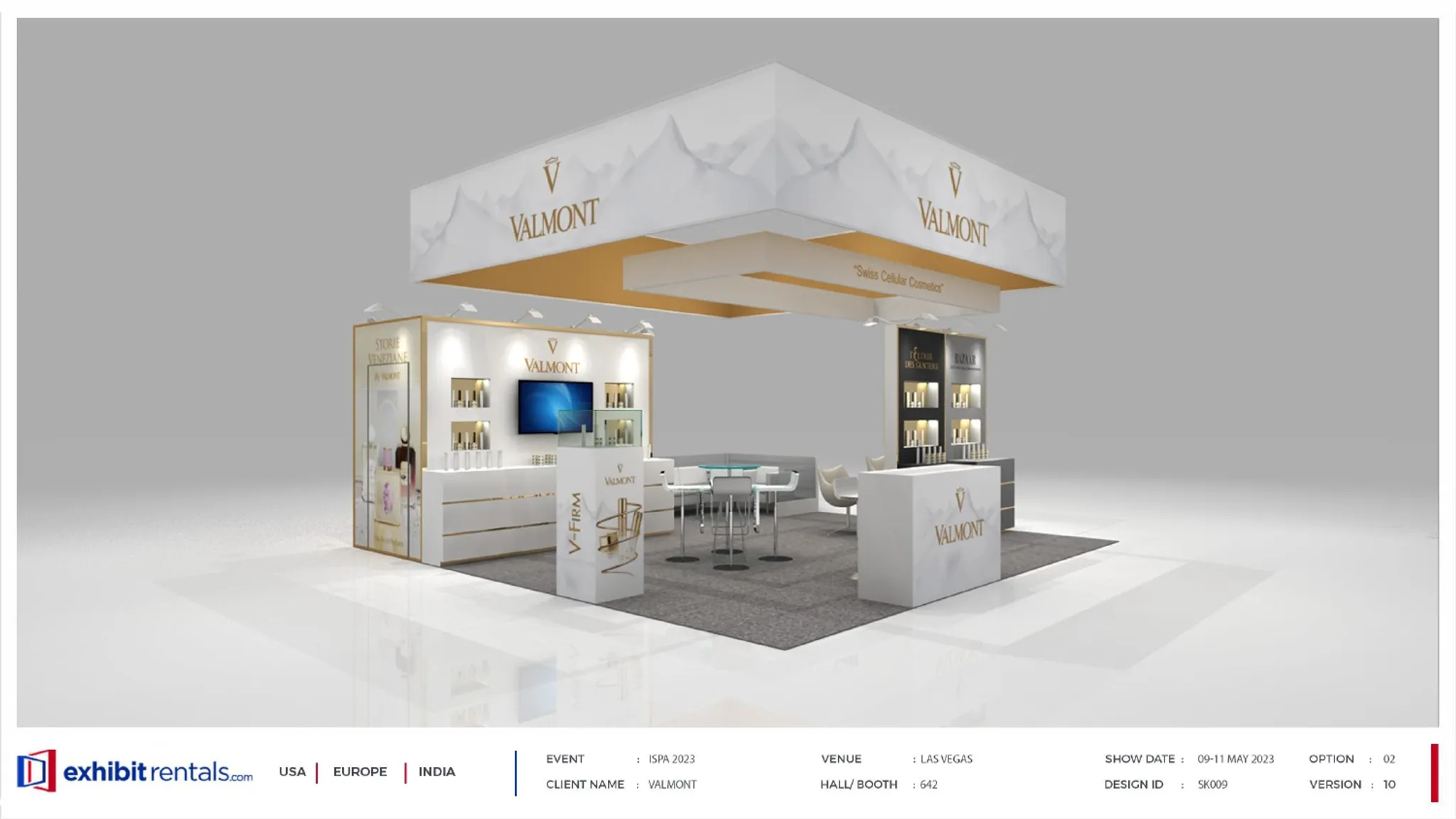 20x20 Island booth design by Exhibit-Rentals